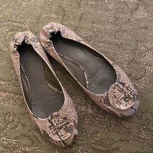 Snakeskin TB flats!